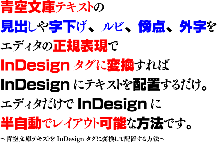 󕶌ɃeLXgInDesign^OɕϊĔzu@