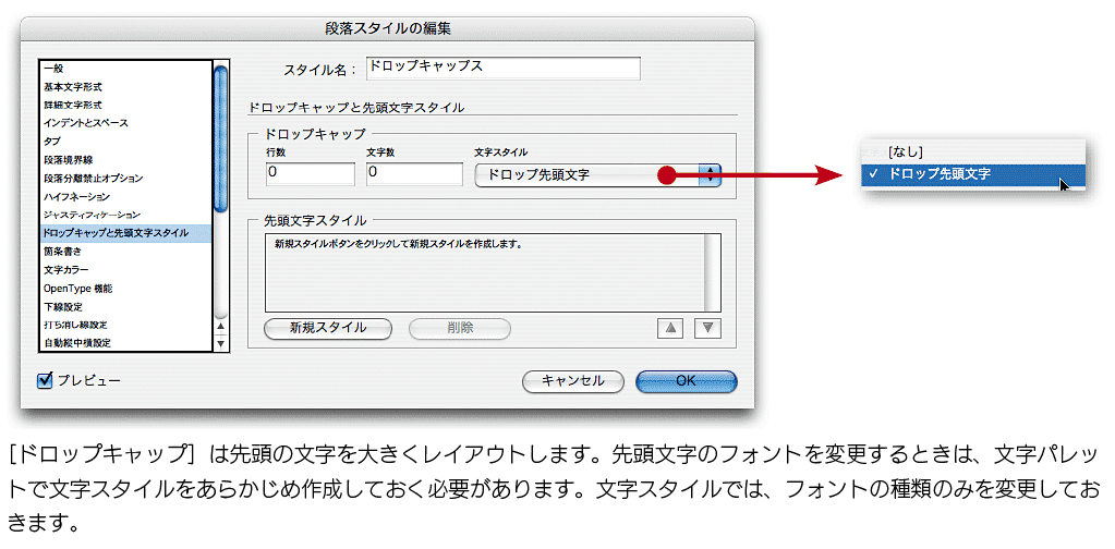 InDesign(インデザイン)CS2 段落スタイルリファレンス