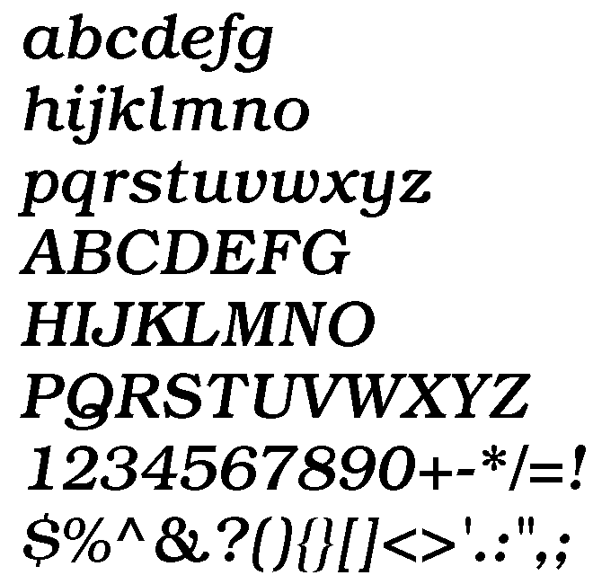 Bookman Medium Italic
