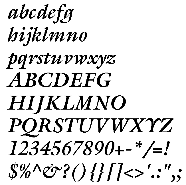 Galliard Bold Italic