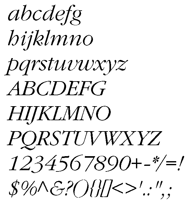 Garamond Light Italic