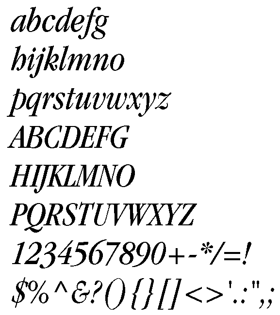 Garamond Condensed Book Italic