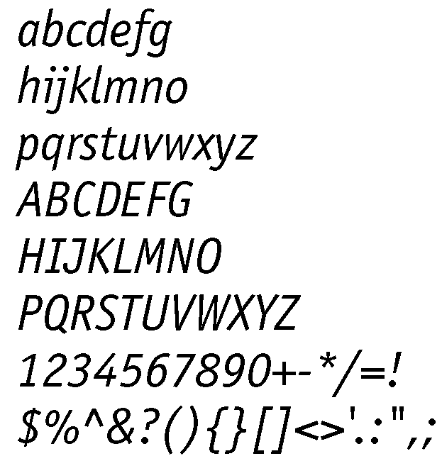 Officina Sans Book Italic