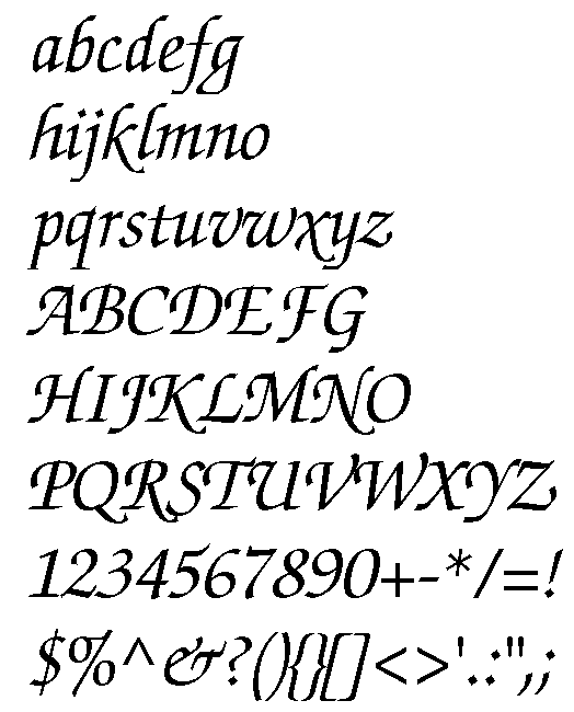 Zapt Chancery Medium Italic